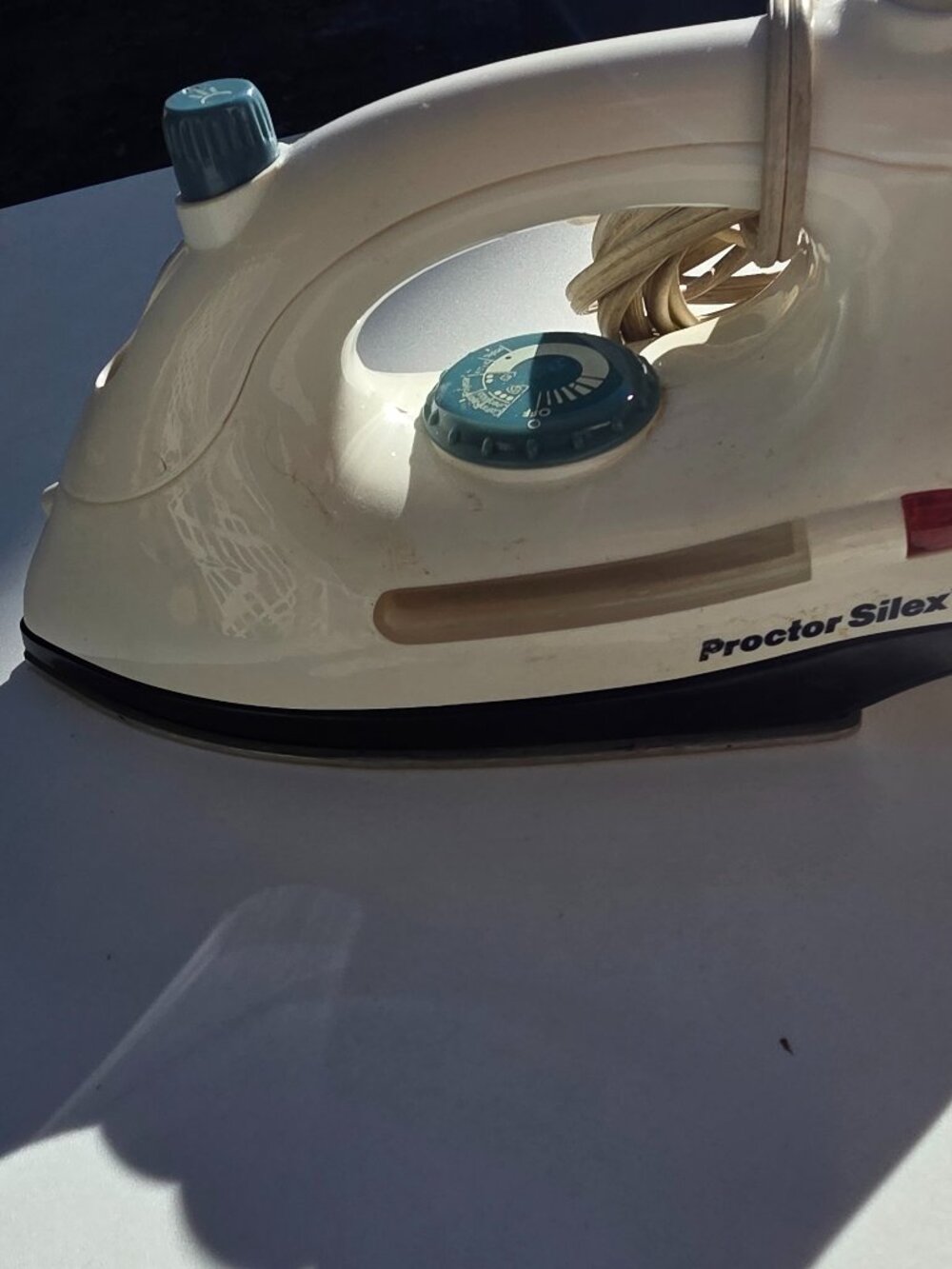 Clothes Steam Iron White Teal Household